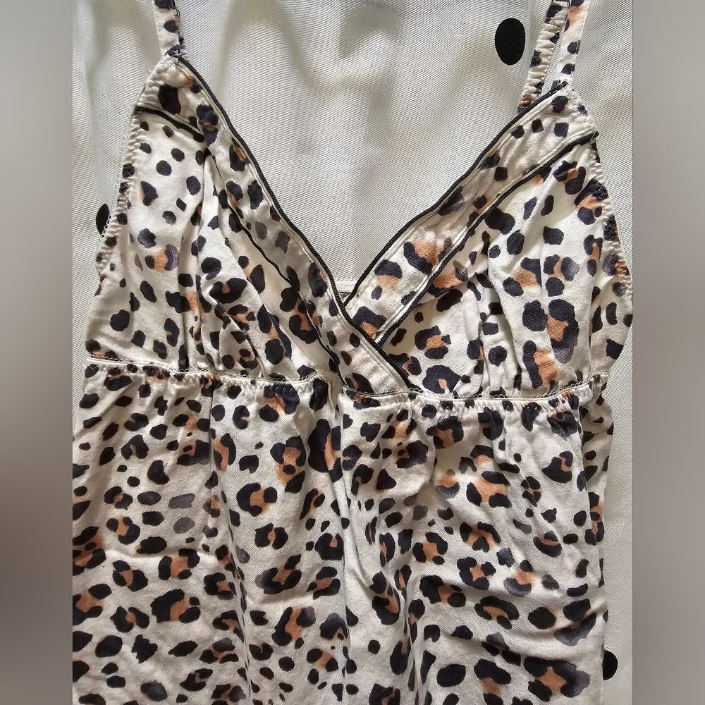 Victoria's Secret leopard print cotton lingerie babydoll cami M - Picture 6 of 9